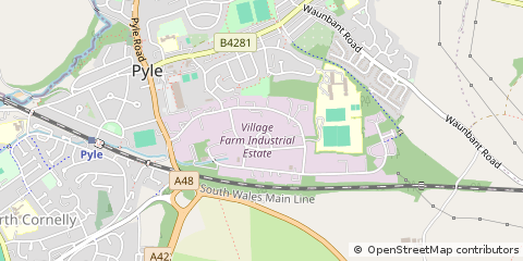 Map of Bridgend, MID Glamorgan