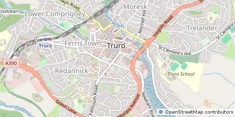 Map of Truro, Cornwall