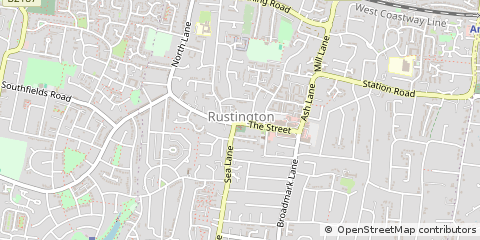 Map of Rustington, West Sussex