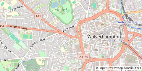 Map of Wolverhampton, West Midlands