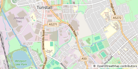 Map of Tunstall, Staffordshire