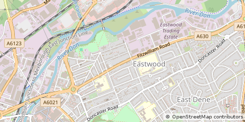 Map of Rotherham, Yorkshire