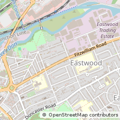 Map of Rotherham, Yorkshire