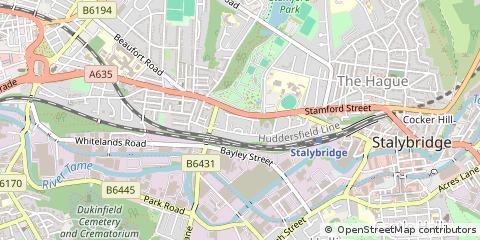 Map of Stalybridge, Cheshire