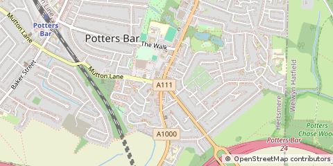 Map of Potters BAR, Hertfordshire