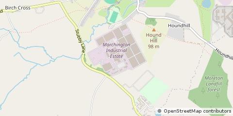 Map of Uttoxeter, Staffordshire