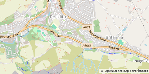 Map of Bacup, Lancashire