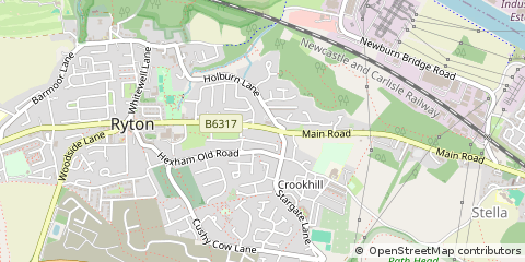 Map of Ryton, Tyne & Wear