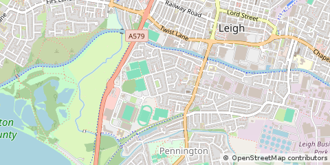 Map of Leigh, Lancashire