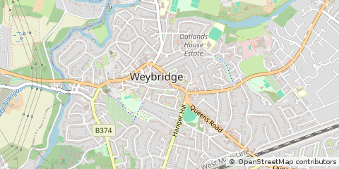 Map of Weybridge, Surrey