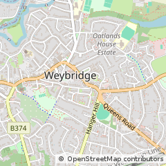 Map of Weybridge, Surrey