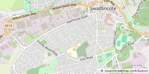 Map of Swadlincote, Derbyshire