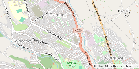 Map of Halifax, West Yorkshire