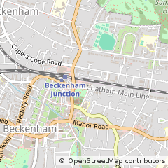 Map of Beckenham, Kent
