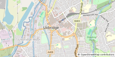 Map of Uxbridge, Middlesex