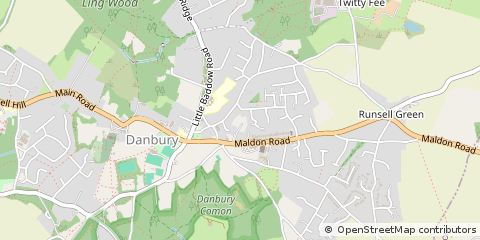 Map of Danbury, Essex