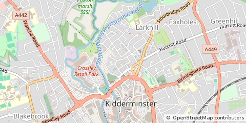 Map of Kidderminster, Worcestershire