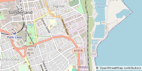 Map of Sunderland, Tyne and Wear