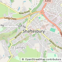 Map of Shaftesbury, Dorset