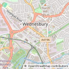 Map of Wednesbury, West Midlands