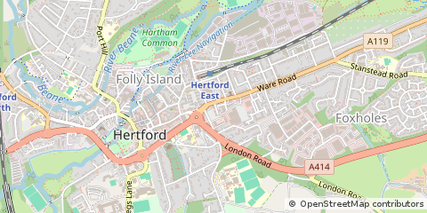 Map of Hertford, Hertfordshire