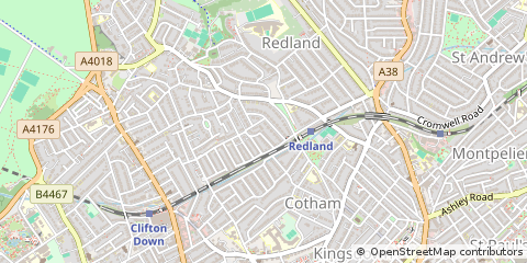 Map of Redland, Bristol