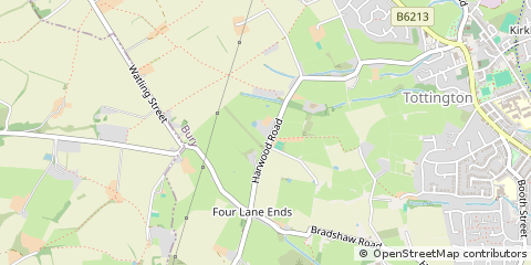 Map of Bury, Lancashire