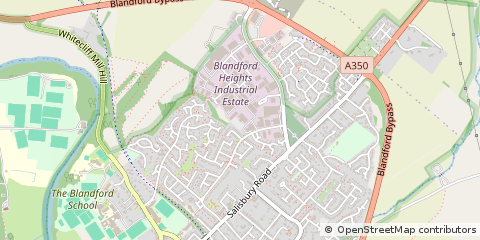Map of Blandford Forum, Dorset,