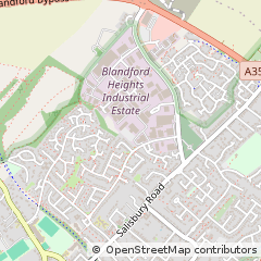 Map of Blandford Forum, Dorset,
