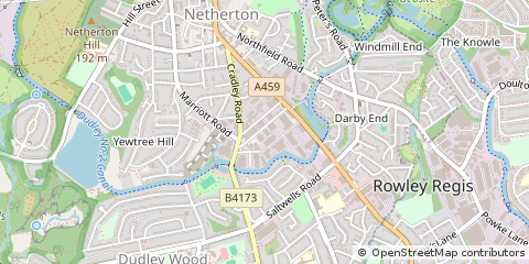 Map of Dudley, West Midlands