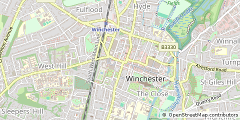 Map of Winchester, Hampshire