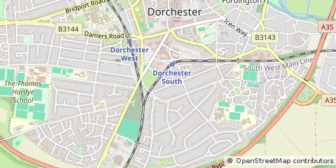 Map of Dorchester, Dorset