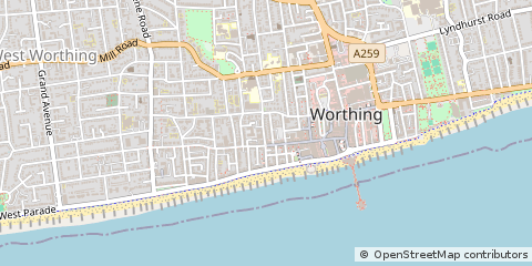 Map of Worthing, West Sussex
