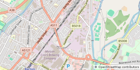 Map of Burton on Trent, Staffordshire