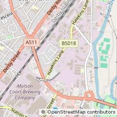 Map of Burton on Trent, Staffordshire