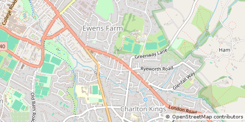 Map of Cheltenham, Gloucestershire