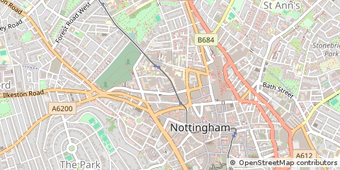 Map of Nottingham, Nottinghamshire