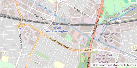 Map of Hayes, Middlesex