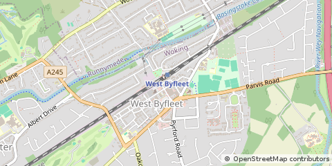 Map of West Byfleet, Surrey