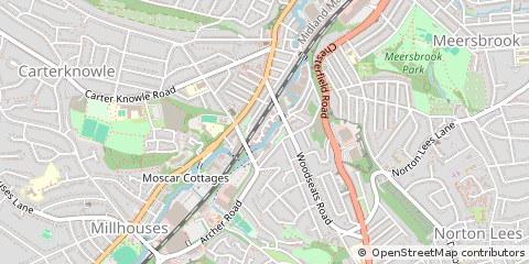 Map of Sheffield, South Yorkshire