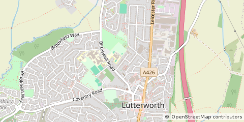 Map of Lutterworth, Leicestershire