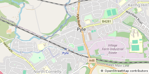 Map of Bridgend, Glamorgan