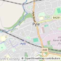 Map of Bridgend, Glamorgan