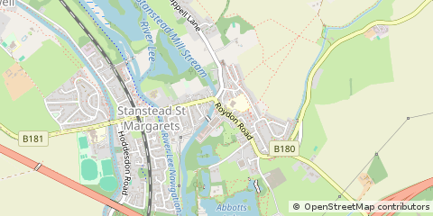 Map of Stanstead Abbotts, Hertfordshire