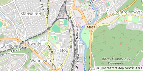 Map of Swansea, West Glamorgan