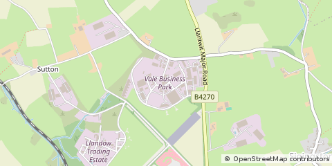 Map of Cowbridge, South Glamorgan