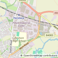Map of Pershore, Worcestershire