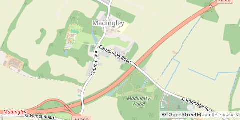 Map of Madingley, Cambridge, Cambridgeshire