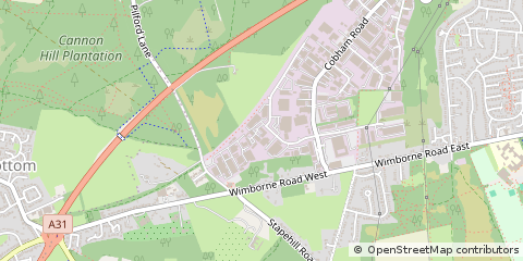 Map of Wimborne, Dorset