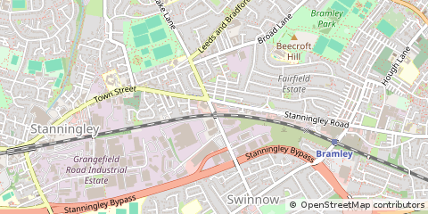 Map of Bramley, West Yorkshire